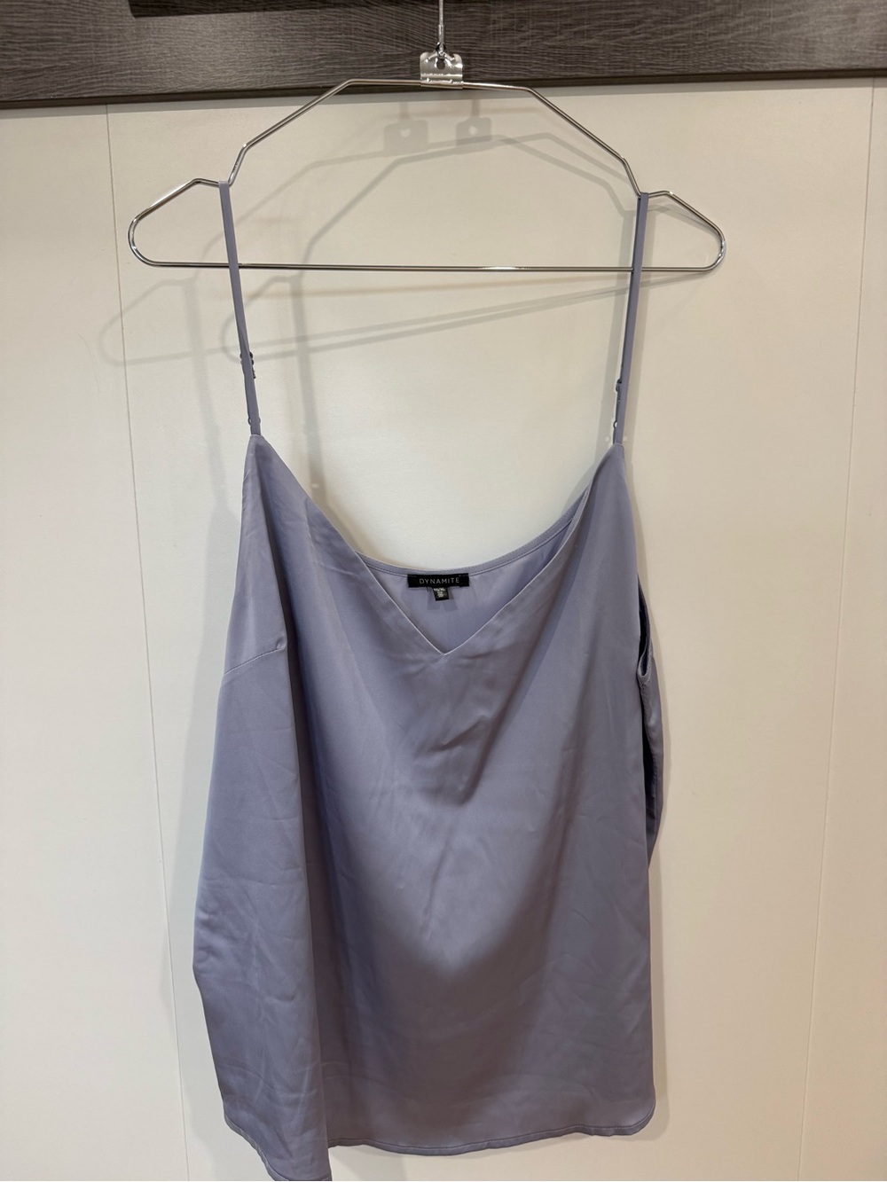 Dynamite Soft Lavender Satin Cami with V-Neck
